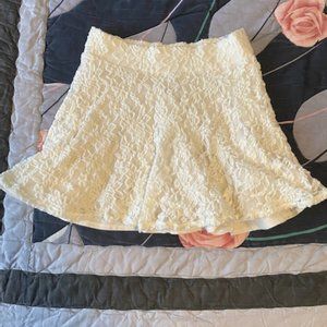 white stretch floral lace Hollister skater skirt
